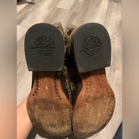 Lucchese Boots Women's Size 10 C Brown and tan Leather - Picture 13 of 14